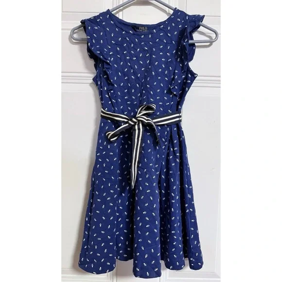 Polo Ralph Lauren Girl's Dress SZ Med 8-10 Sweet Twee Hampons Martha's Vineyard - Picture 3 of 9